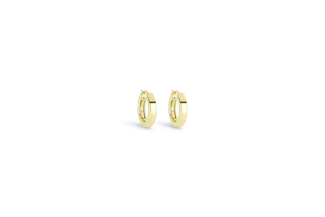 Boucle d'oreille carrée intemporelle, épaisseur 0,4 cm
