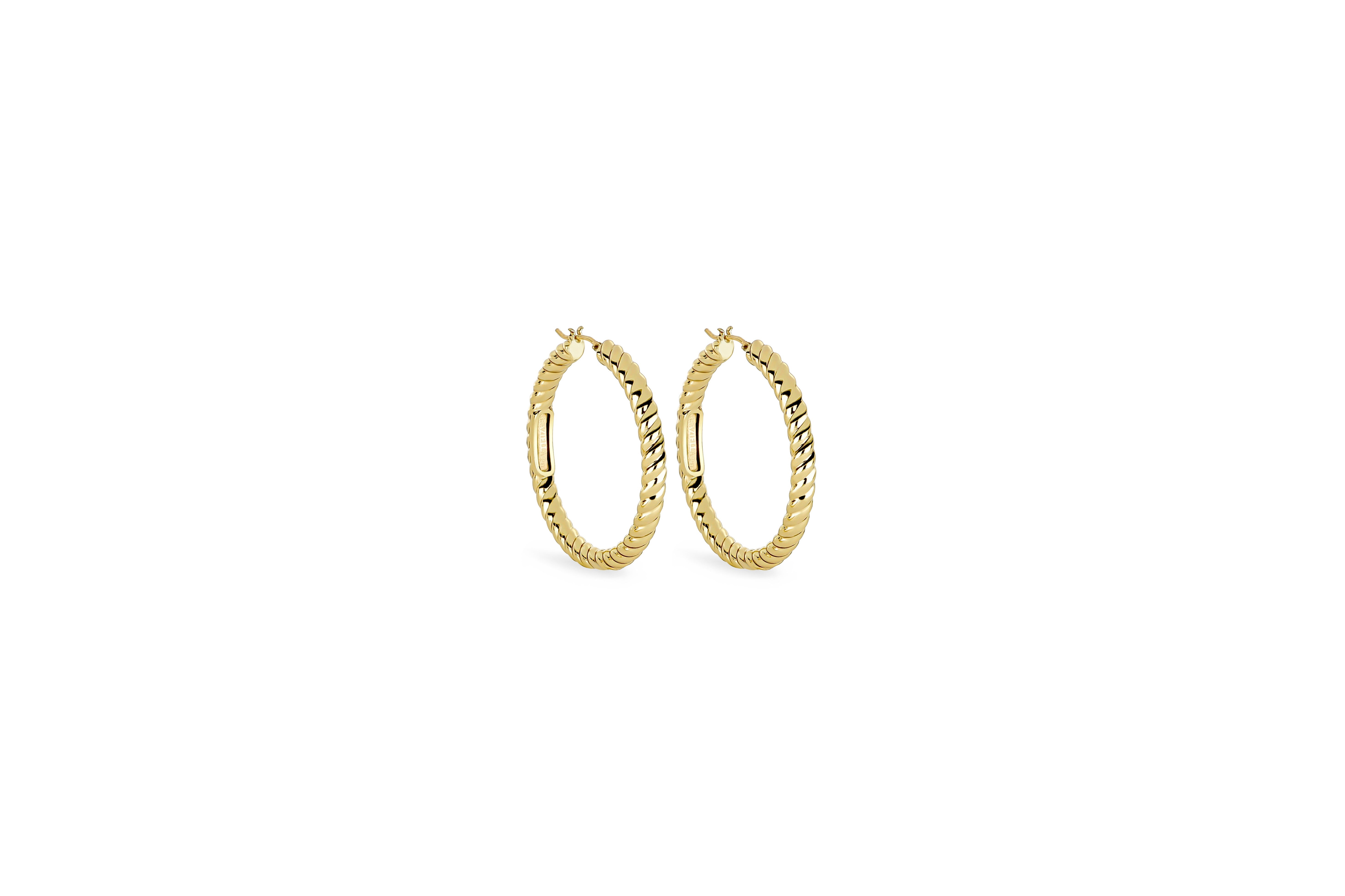 Boucle d'oreille spirale intemporelle, épaisseur 0,4 cm