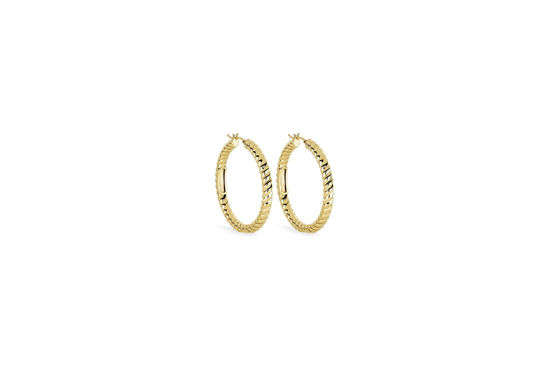 Boucle d'oreille spirale intemporelle, épaisseur 0,4 cm
