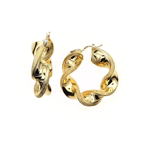 Earrings Dotted/Greek · 120RET020/420 · 18 kt